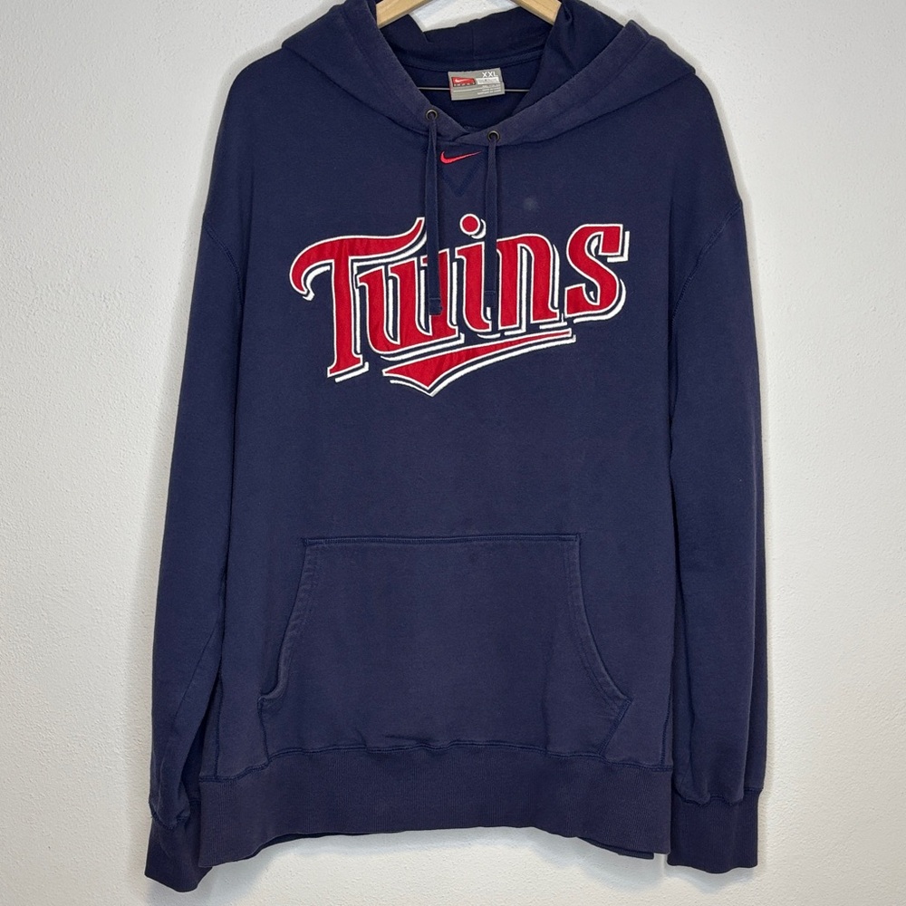 Vintage 90s Nike Minnesota Twins Hoodie Hooded Sweatshirt XXL Middle Swoosh